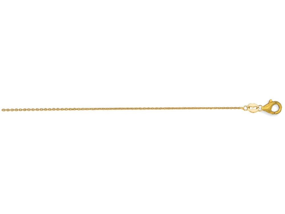Finejewelers 18 Kt Yellow Gold 18 Inch Finish 1.1mm Shiny Round Cable Chain