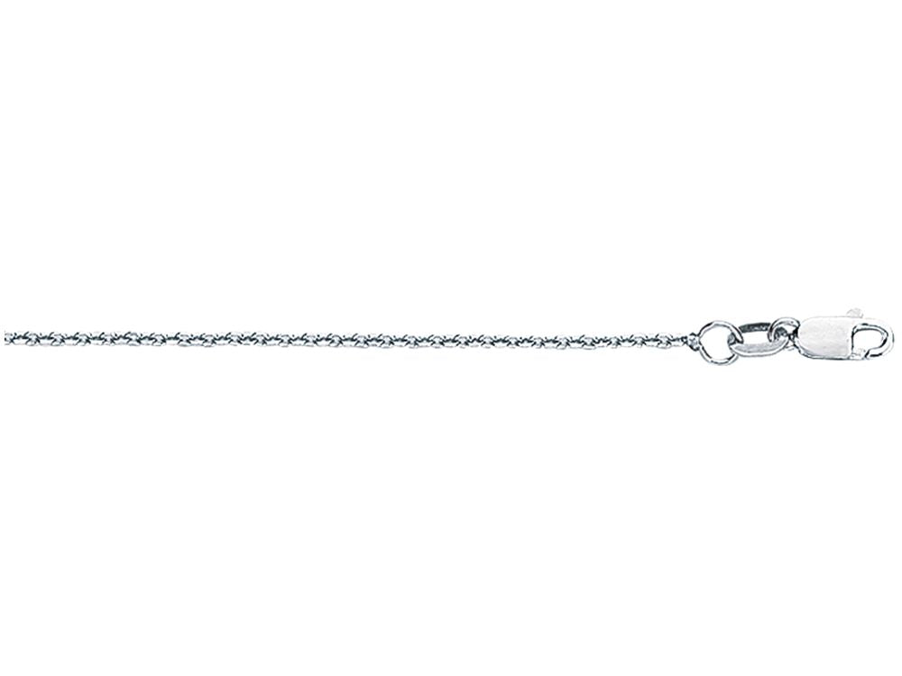 Finejewelers 18 Kt White Gold 18 Inch 1.1mm Bright Cut Cable Chain With Lobster Clasp