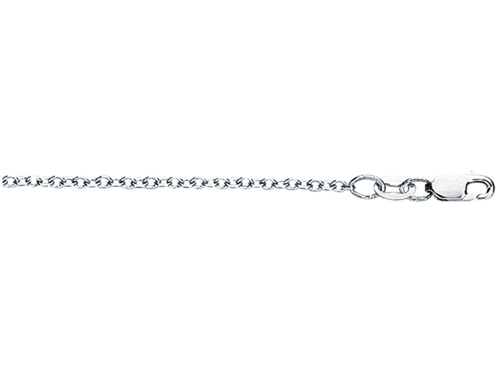 Finejewelers 18 Kt White Gold 18 Inch 1.5mm Bright Cut Round Cable Chain With Lobster Clasp