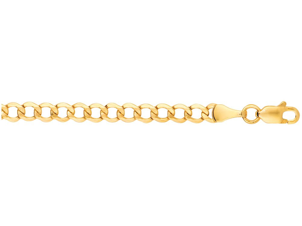 Finejewelers 14 Kt Yellow Gold 20 Inch 4.4mm Bright Cut Curb Lite Chain With Lobster Clasp