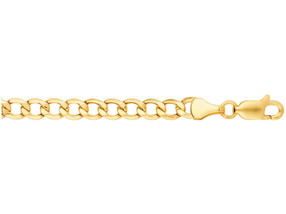 Finejewelers 14 Kt Yellow Gold 20 Inch 5.3mm Bright Cut Curb Lite Chain With Lobster Clasp