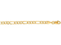 Finejewelers 14 Kt Yellow Gold 20 Inch 3.5mm Bright Cut Alternate 3+1 Figaro Lite Chain Lobster Clasp