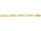 Finejewelers 14 Kt Yellow Gold 20 Inch 3.5mm Bright Cut Alternate 3+1 Figaro Lite Chain Lobster Clasp