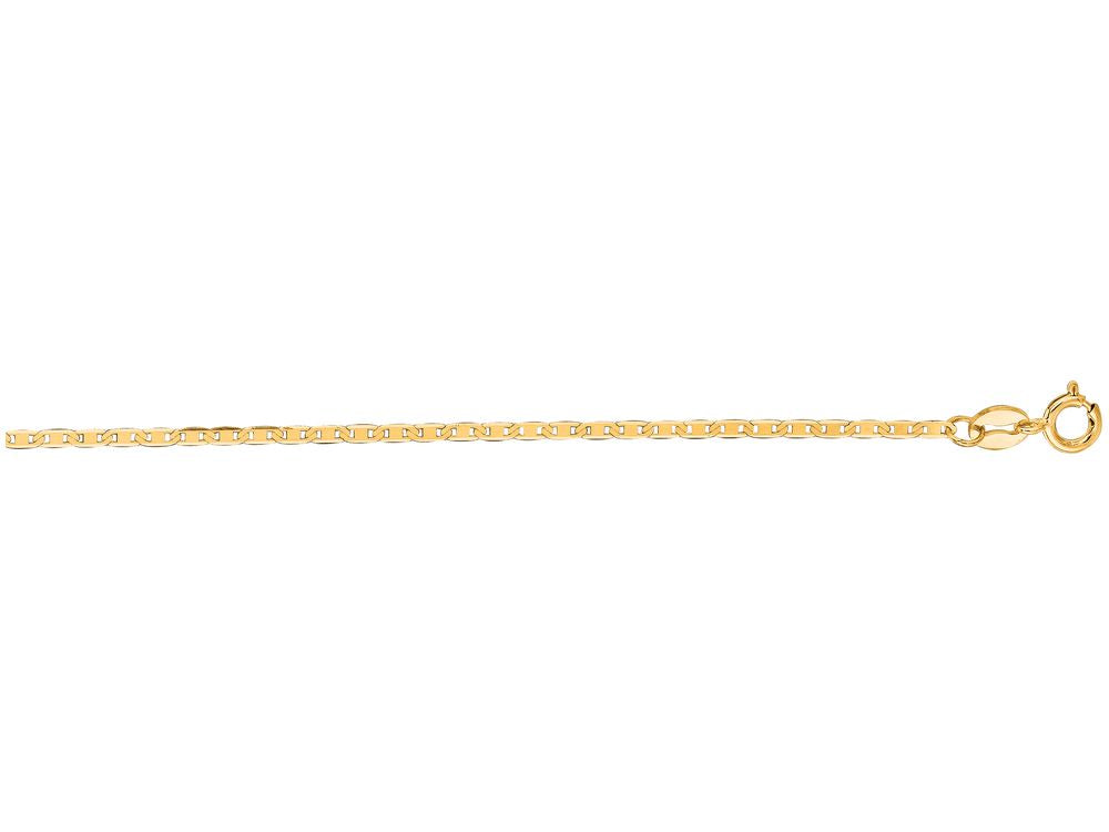 Finejewelers 14 Kt Yellow Gold 18 Inch 1.2mm Bright Cut Mariner Link Chain With Spring Ring Clasp
