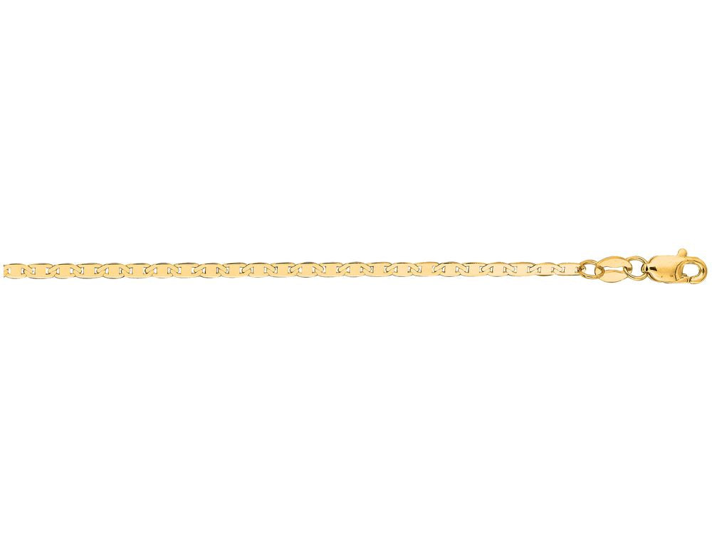Finejewelers 14 Kt Yellow Gold 16 Inch 1.7mm Bright Cut Mariner Link Chain With Lobster Clasp