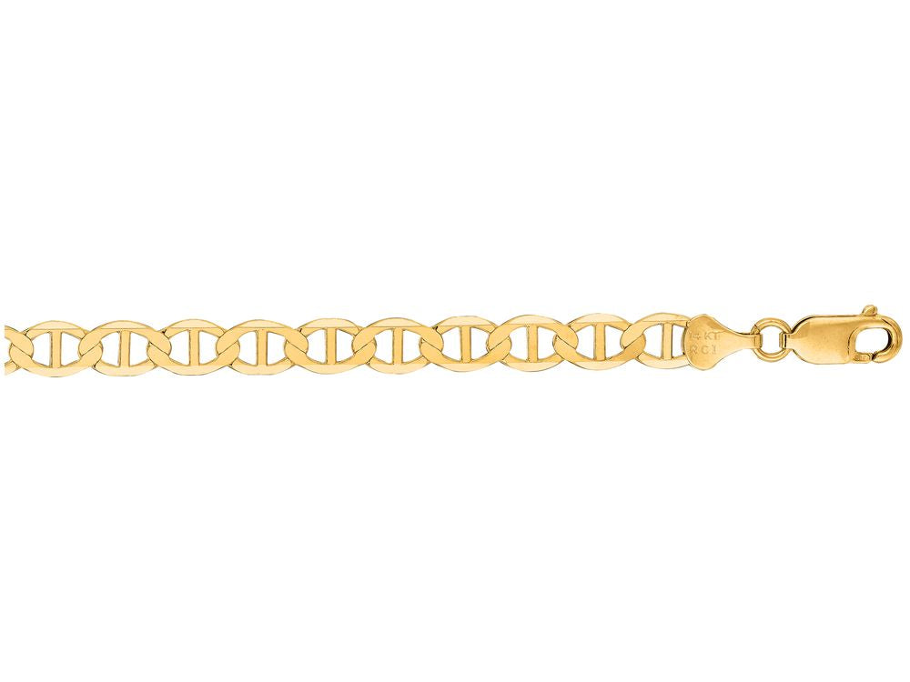 Finejewelers 14 Kt Yellow Gold 20 Inch 6.3mm Bright Cut Mariner Link Chain With Lobster Clasp