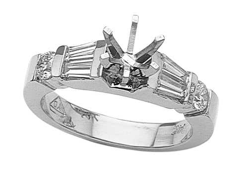 Finejewelers Baguette Diamonds Engagement Ring