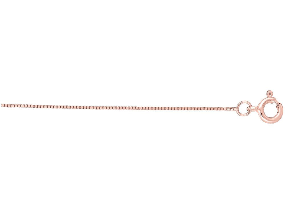 Finejewelers 14 Kt Rose Gold 14k 18 Inch 0.45mm Shiny Classic Box Chain With Spring Ring Clasp