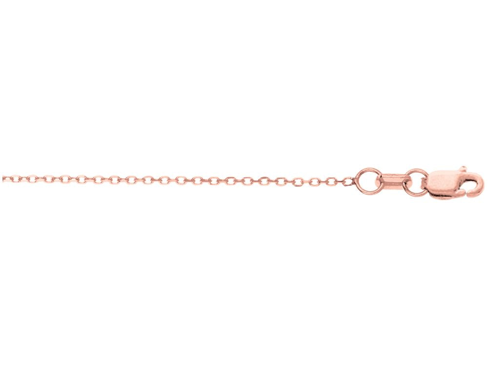 Finejewelers 14 Kt Rose Gold 14k 18 Inch 0.8mm Bright Cut Cable Link Chain With Lobster Clasp