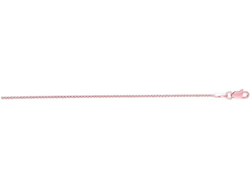 Finejewelers 14 Kt Rose Gold 14k 18 Inch 1.0mm Bright Cut Wheat Chain With Lobster Clasp