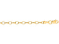 Finejewelers 14 Kt Yellow Gold 18 Inch 3.2mm Bright Cut Oval Rolo Chain With Lobster Clasp