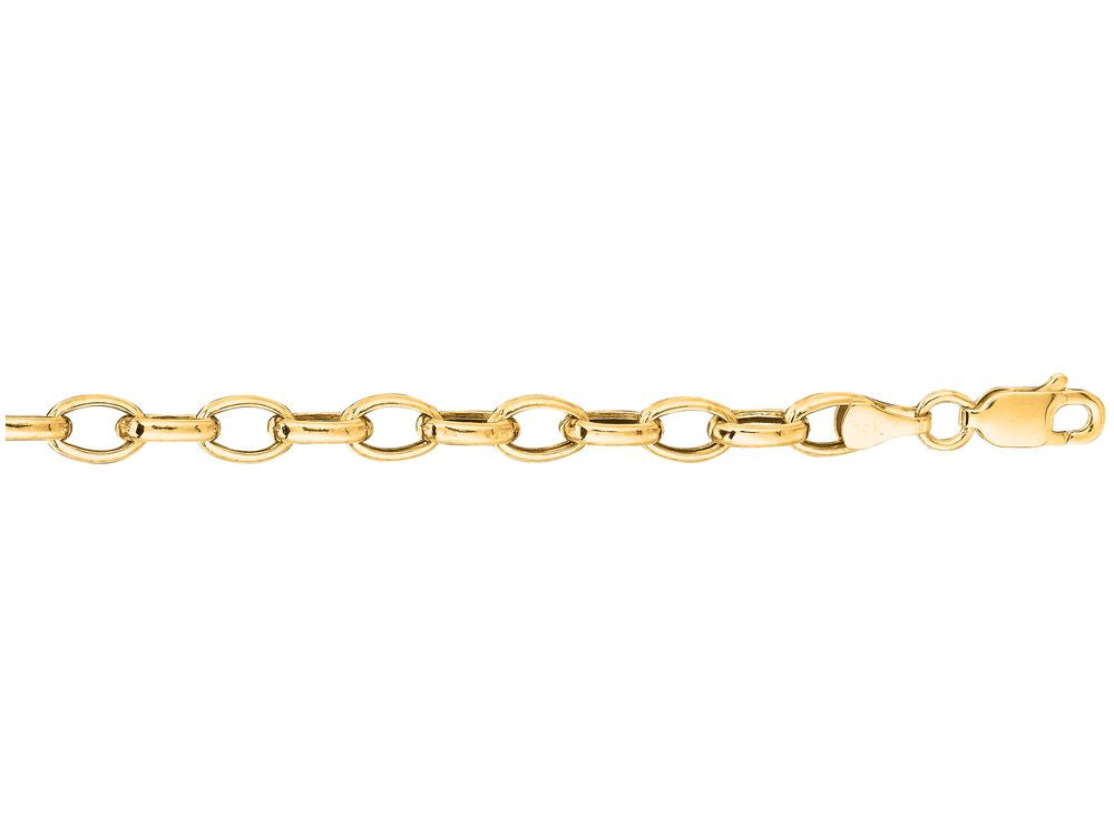 Finejewelers 14 Kt Yellow Gold 18 Inch 4.6mm Bright Cut Oval Rolo Chain With Lobster Clasp