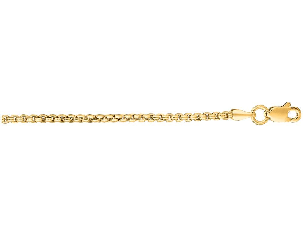 Finejewelers 14 Kt Yellow Gold 18 Inch 1.7mm Shiny Round Box Chain With Lobster Clasp