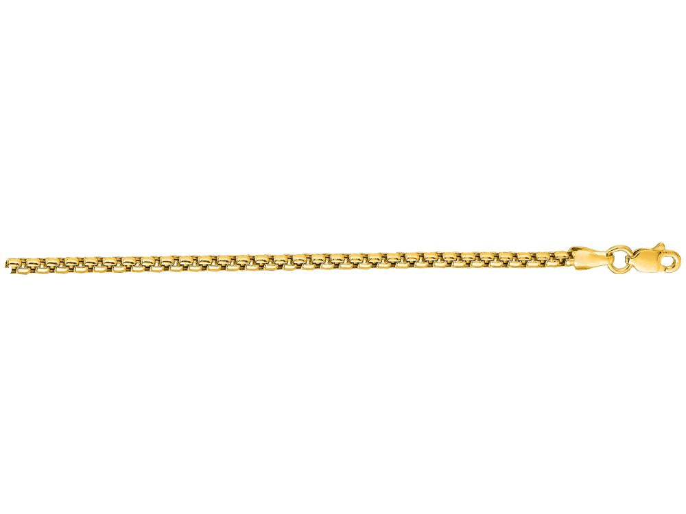Finejewelers 14 Kt Yellow Gold 18 Inch 2.4mm Shiny Round Box Chain With Lobster Clasp