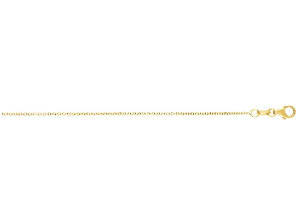 Finejewelers 14 Kt Yellow Gold 18 Inch 1.1mm Shiny Round Cable Chain With Lobster Clasp