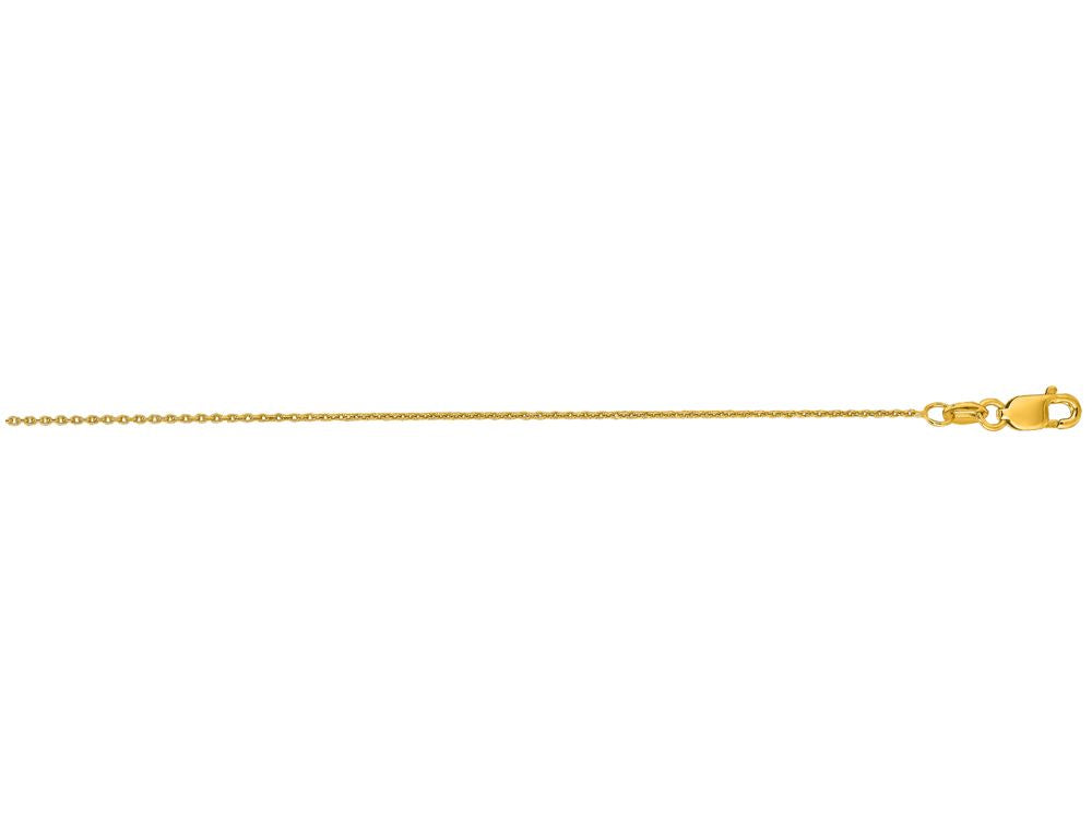 Finejewelers 14 Kt Yellow Gold 18 Inch 0.7mm Bright Cut Round Cable Link Chain With Lobster Clas P