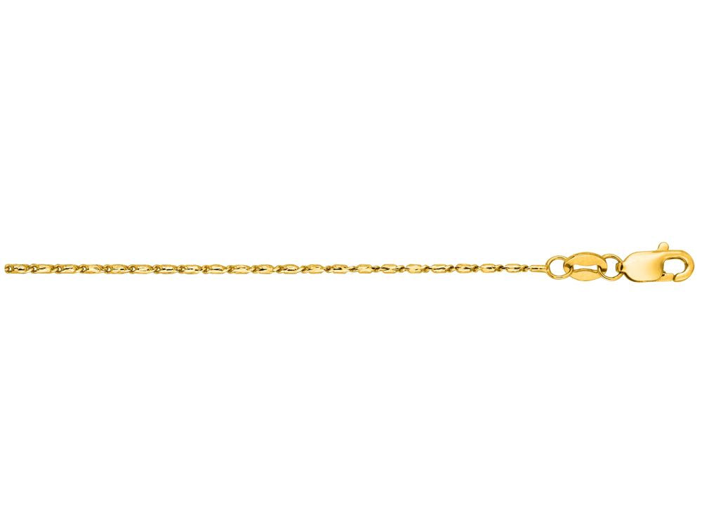 Finejewelers 14 Kt Yellow Gold 18 Inch 0.9mm Bright Cut Lumina Pendant Necklace Chain With Lobster Clasp