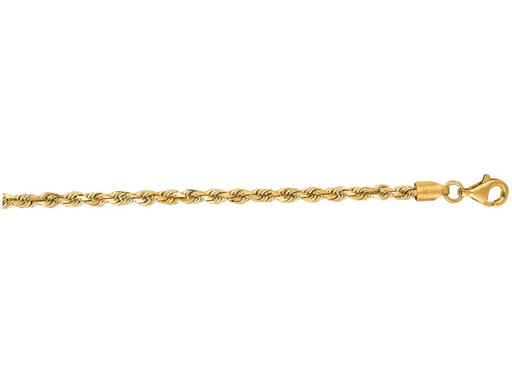 Finejewelers 14 Kt Yellow Gold 20 Inch 2.75mm Shiny Solid Bright Cut Royal Rope Chain With Lobste R Clasp
