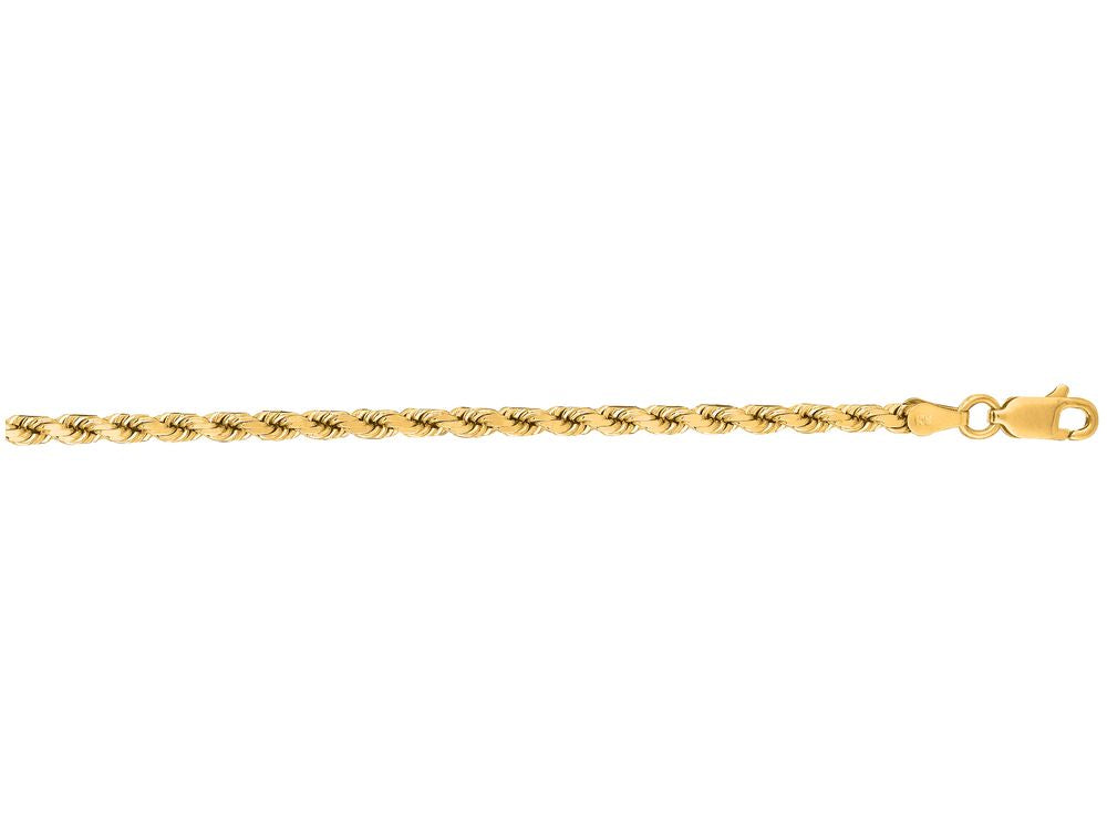 Finejewelers 14 Kt Yellow Gold 20 Inch 3.5mm Shiny Solid Bright Cut Royal Rope Chain With Lobster Clasp