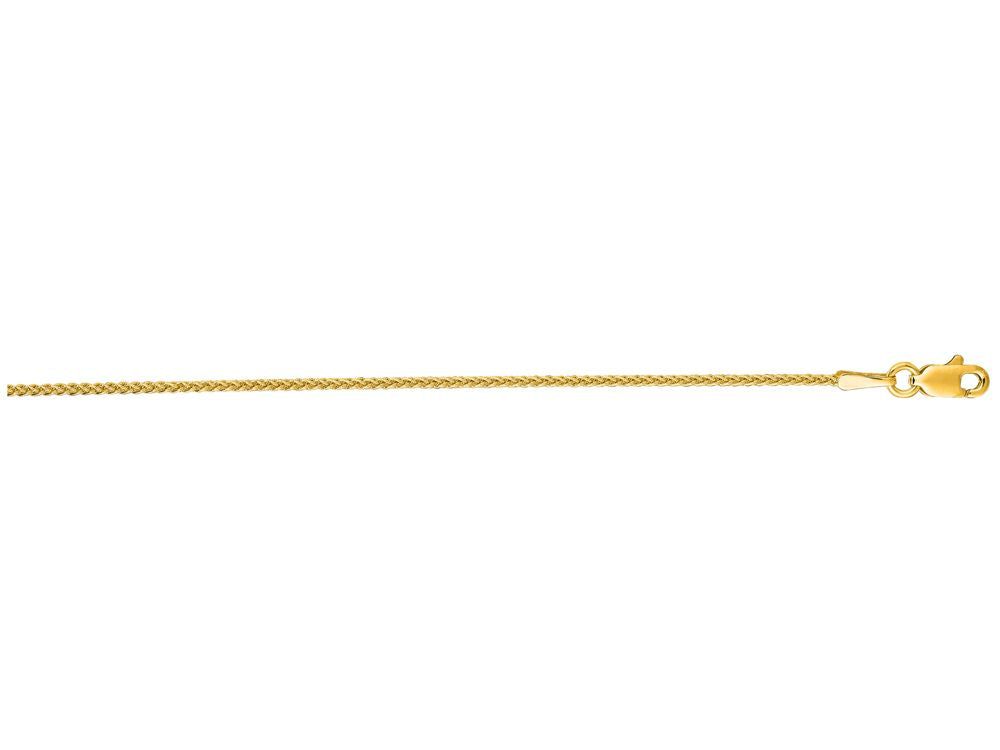 Finejewelers 14 Kt Yellow Gold 18 Inch 1.2mm Shiny Round Wheat Chain With Lobster Clasp