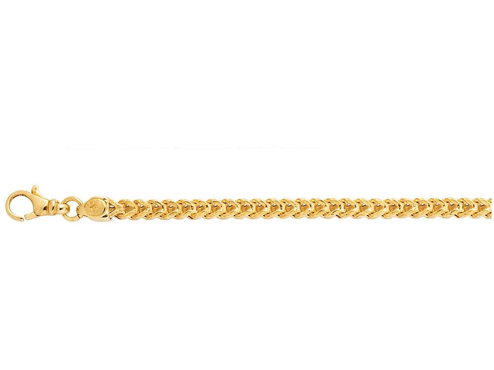 Finejewelers 14 Kt Yellow Gold 24 Inch 4.4mm Square Franco Chain With Lobster Clasp