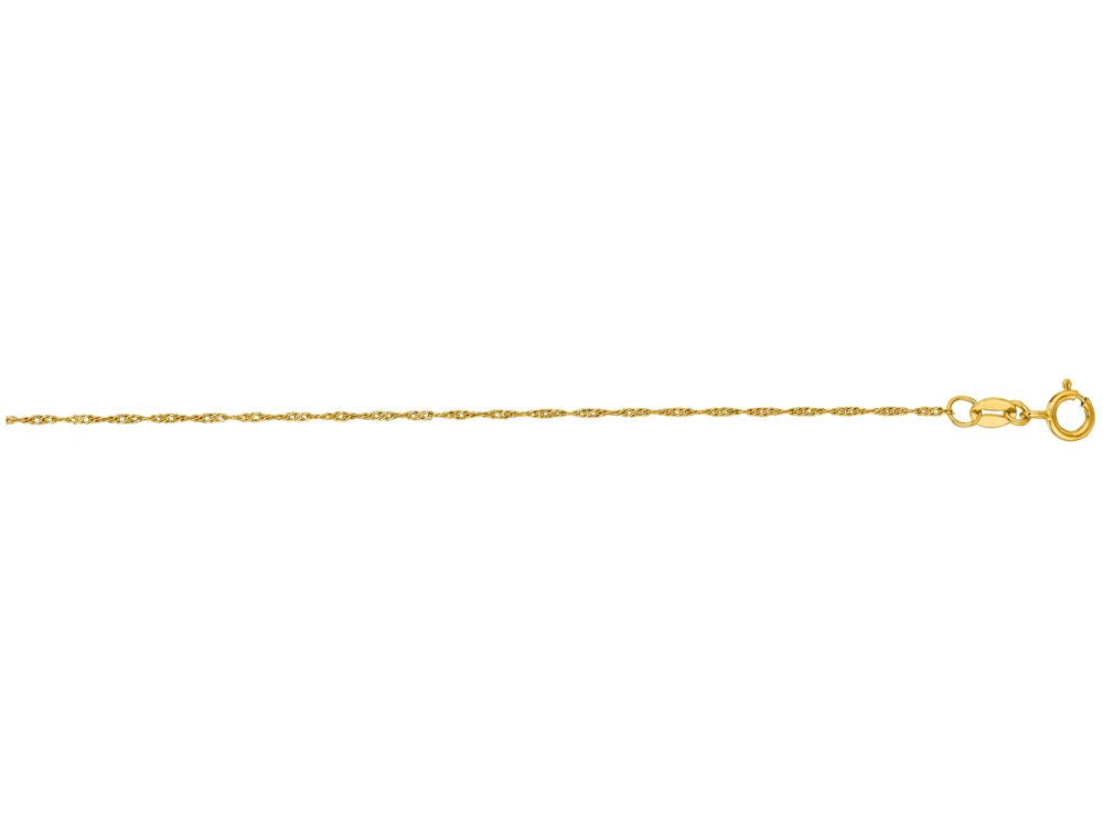 Finejewelers 14 Kt Yellow Gold 18 Inch 0.8mm Bright Cut Singapore Chain With Spring Ring Clasp