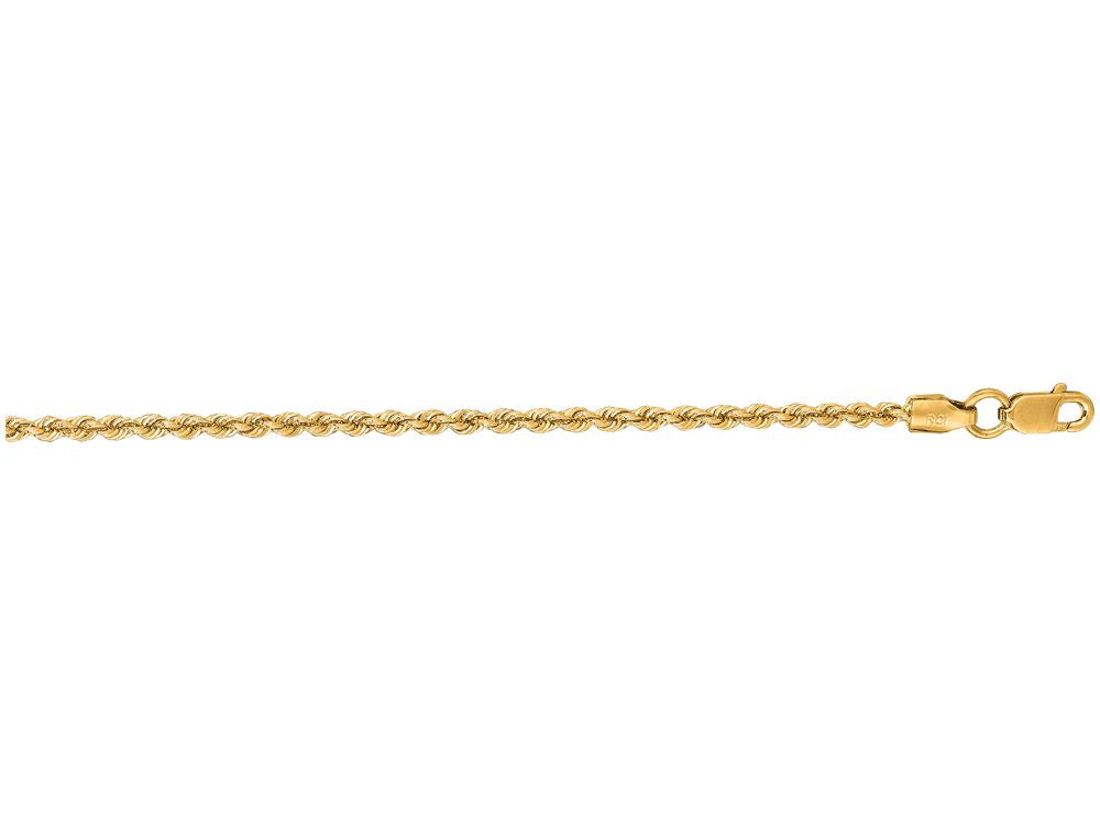 Finejewelers 14 Kt Yellow Gold 18 Inch 2.0mm Bright Cut Solid Rope Chain With Lobster Clasp