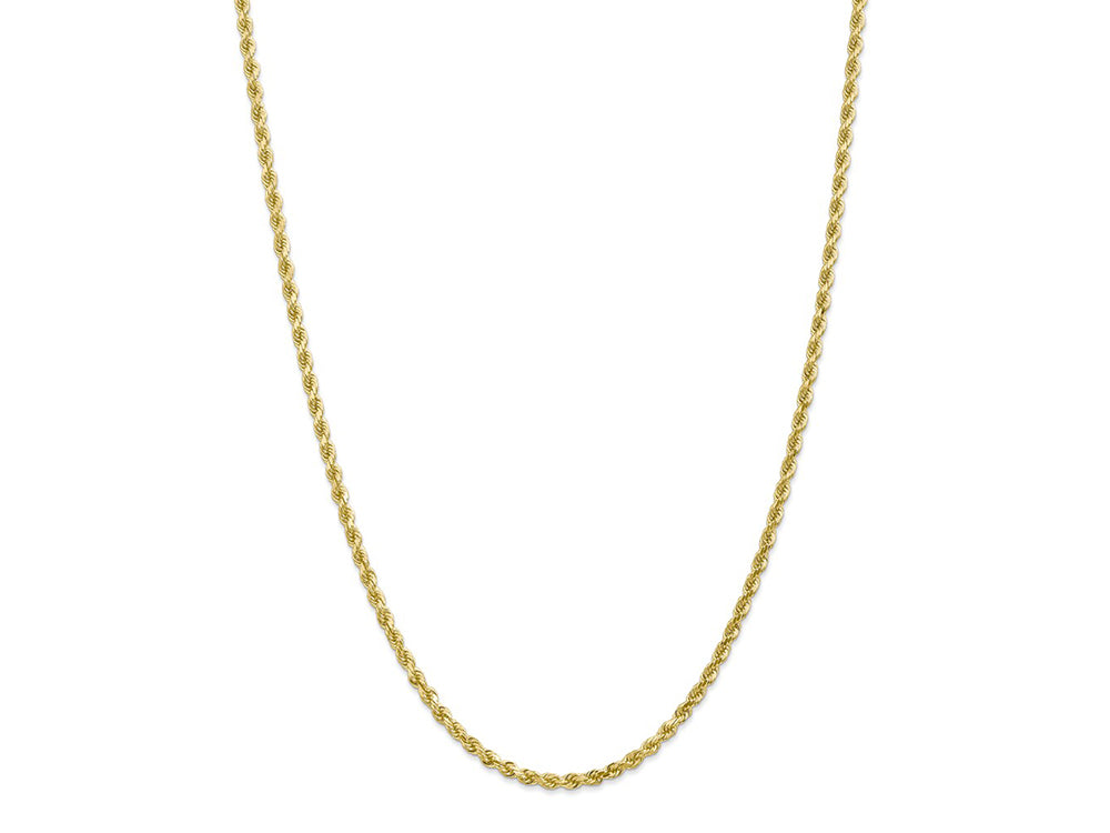 Finejewelers 14 Kt Yellow Gold 16 Inch 3.0mm Bright Cut Solid Rope Chain With Lobster Clasp
