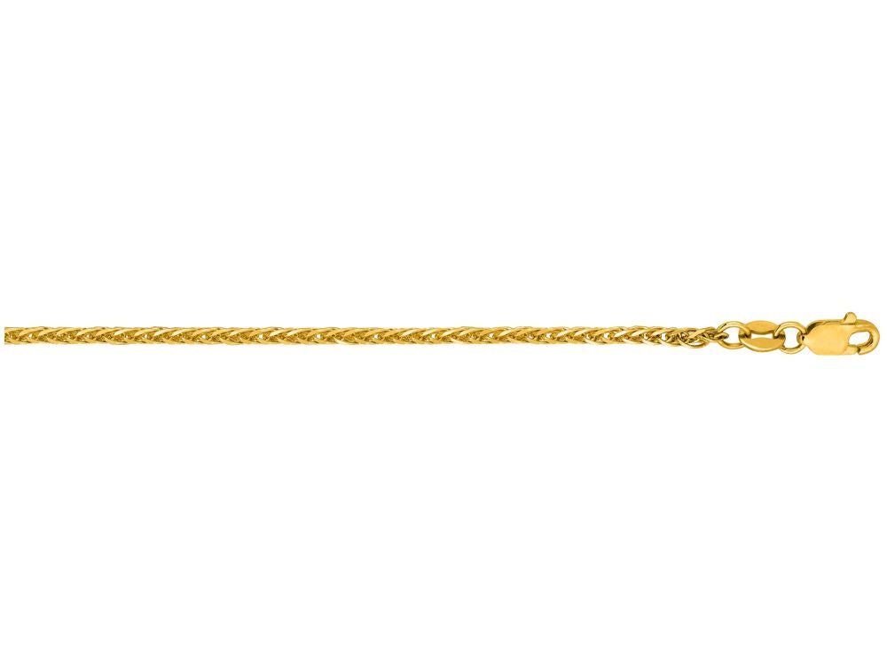 Finejewelers 14 Kt Yellow Gold 18 Inch 1.8mm Shiny Square Wheat Chain With Lobster Clasp