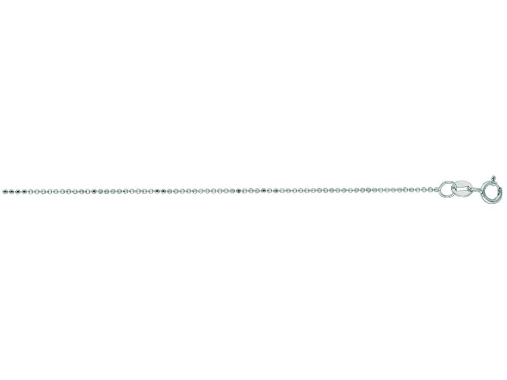 Finejewelers 14 Kt White Gold 18 Inch 1.0mm Bright Cut Round Bead Chain with Spring Ring Clasp