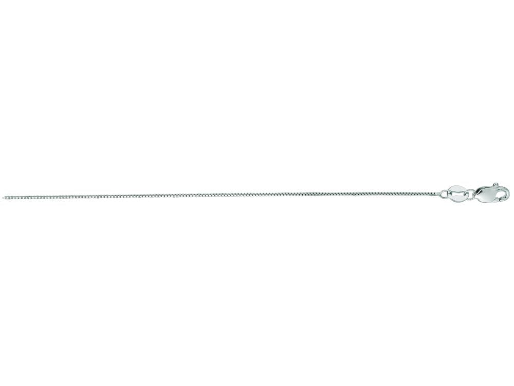 Finejewelers 14 Kt White Gold 16 Inch 0.6mm Shiny Classic Box Chain With Spring Ring Clasp