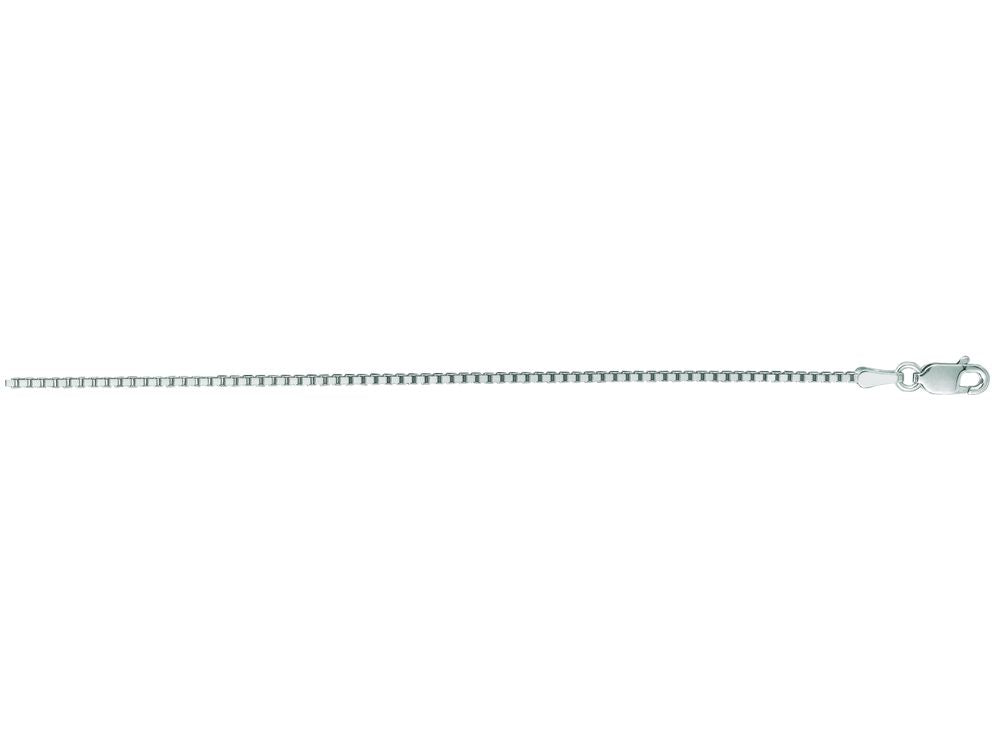 Finejewelers 14 Kt White Gold 18 Inch 1.1mm Shiny Classic Box Chain With Lobster Clasp