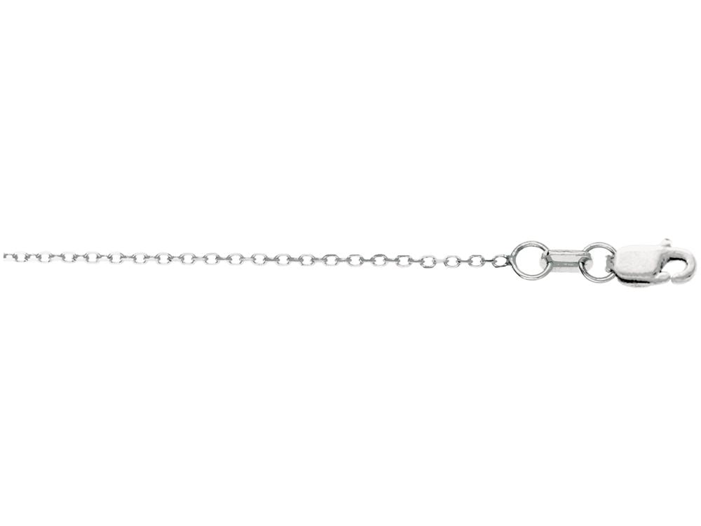 Finejewelers 14 Kt White Gold 18 Inch 0.8mm Bright Cut Cable Link Chain With Lobster Clasp