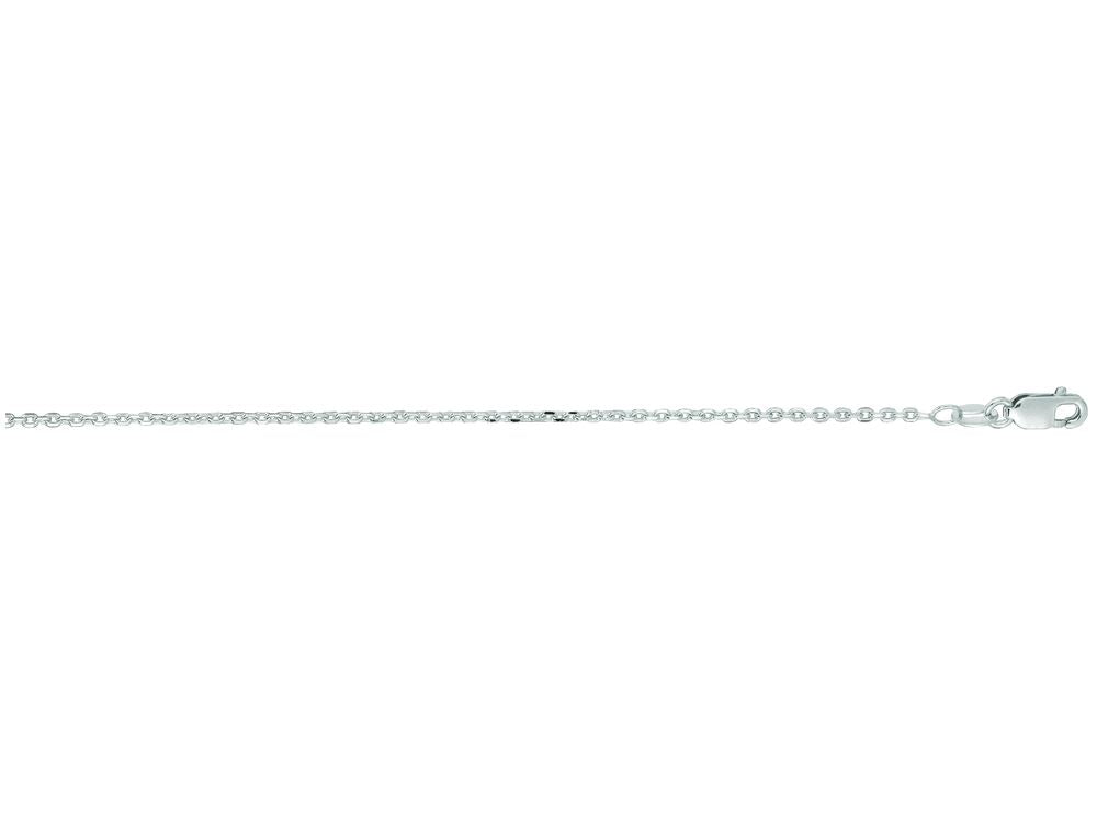 Finejewelers 14 Kt White Gold 18 Inch 1.4mm Bright Cut Cable Link Chain With Lobster Clasp