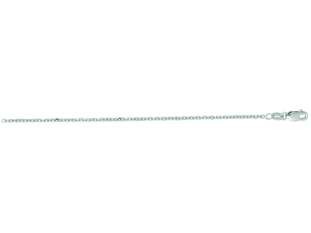Finejewelers 14 Kt White Gold 18 Inch 1.5mm Bright Cut Cable Link Chain With Lobster Clasp