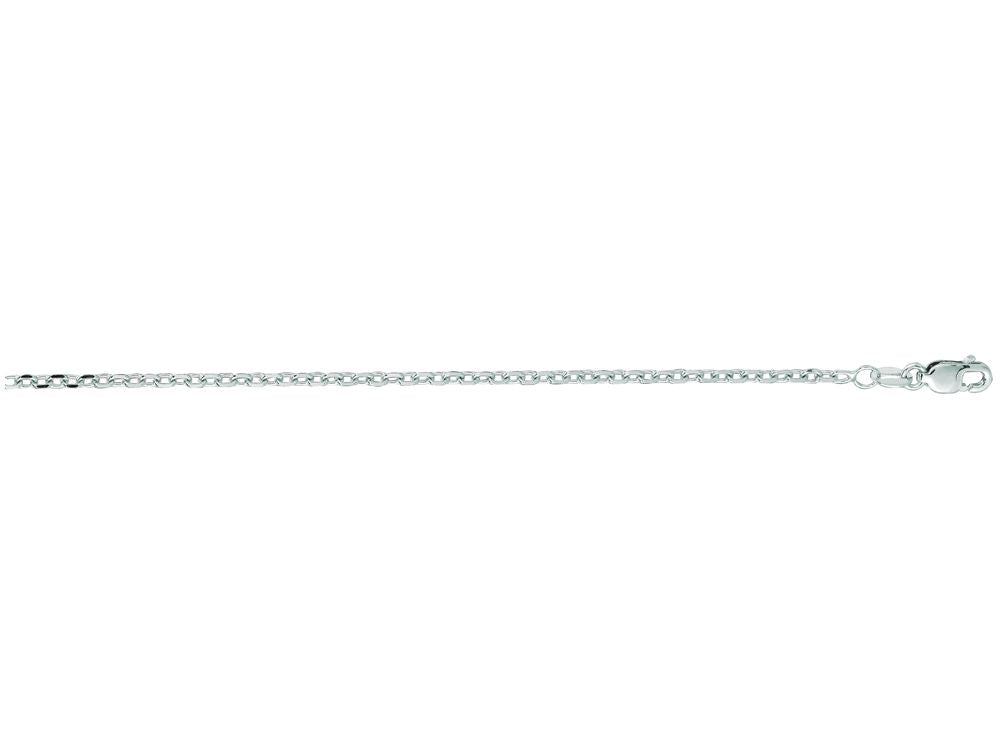 Finejewelers 14 Kt White Gold 18 Inch 1.8mm Bright Cut Cable Link Chain With Lobster Clasp