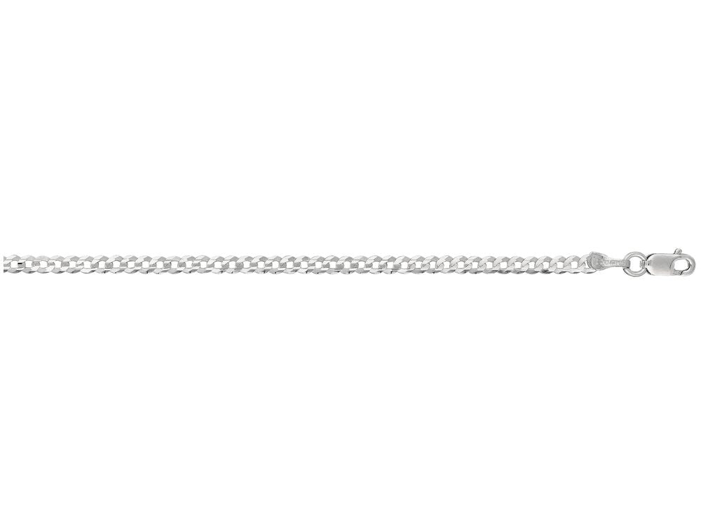 Finejewelers 14 Kt White Gold 16 Inch 2.6mm Bright Cut Comfort Curb Chain With Lobster Clasp