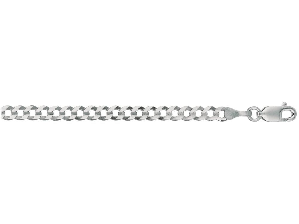 Finejewelers 14 Kt White Gold 18 Inch 3.6mm Bright Cut Comfort Curb Chain With Lobster Clasp