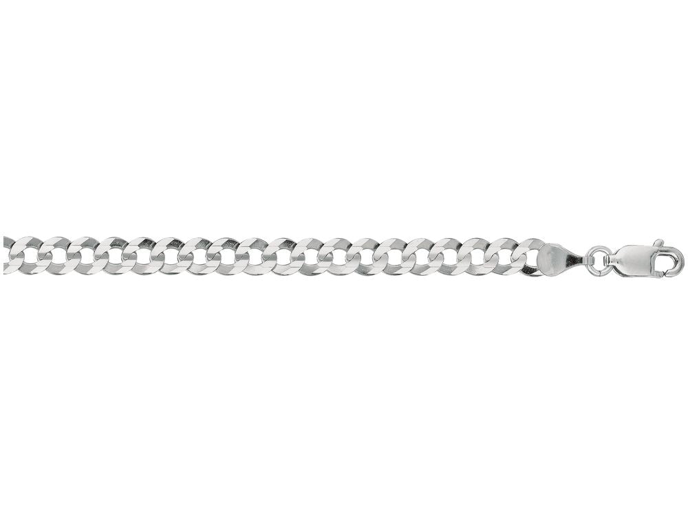 Finejewelers 14 Kt White Gold 18 Inch 4.7mm Bright Cut Comfort Curb Chain With Lobster Clasp