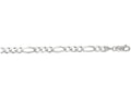 Finejewelers 14 Kt White Gold 22 Inch 4.6mm Bright Cut Alternate 3+1 Classic Figaro Chain Lobster Clasp