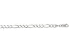 Finejewelers 14 Kt White Gold 22 Inch 4.6mm Bright Cut Alternate 3+1 Classic Figaro Chain Lobster Clasp
