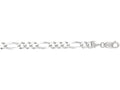 Finejewelers 14 Kt White Gold 20 Inch 6.0mm Bright Cut Alternate 3+1 Classic Figaro Chain Lobster Clasp