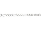 Finejewelers 14 Kt White Gold 20 Inch 6.0mm Bright Cut Alternate 3+1 Classic Figaro Chain Lobster Clasp