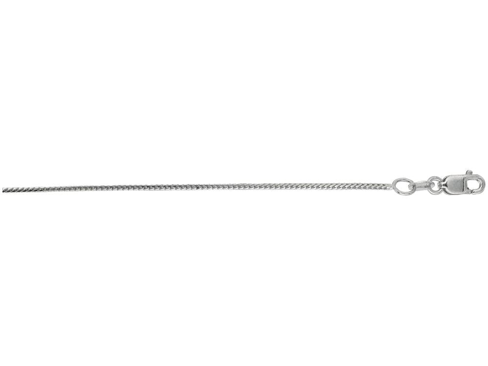 Finejewelers 14 Kt White Gold 18 Inch 0.9mm Bright Cut Franco Chain With Lobster Clasp