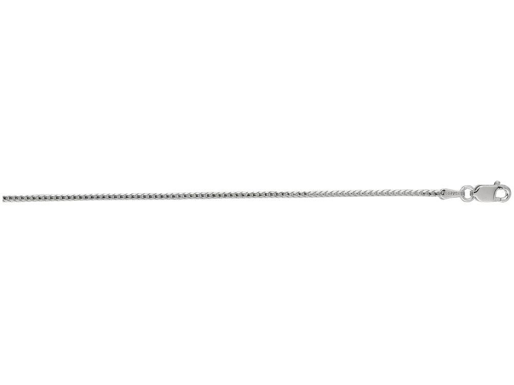 Finejewelers 14 Kt White Gold 18 Inch 1.2mm Bright Cut Franco Chain With Lobster Clasp