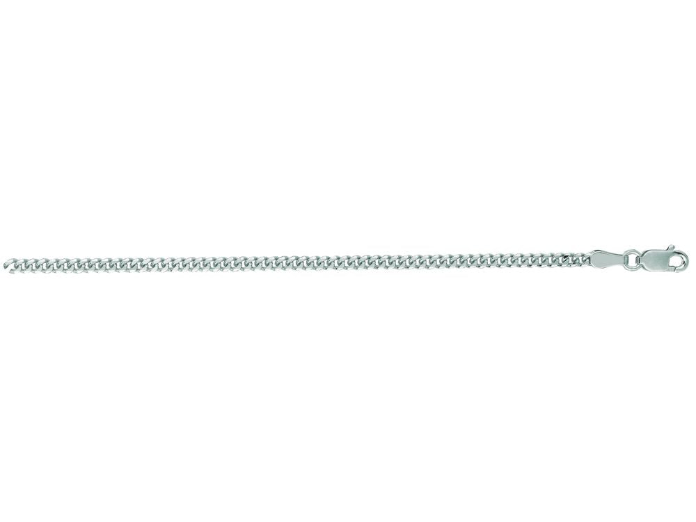 Finejewelers 14 Kt White Gold 20 Inch 2.0mm Bright Cut Gourmette Chain With Lobster Clasp