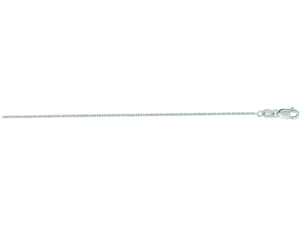 Finejewelers 14 Kt White Gold 17 Inch 1.1mm Bright Cut Classic Cable Chain With Lobster Clasp