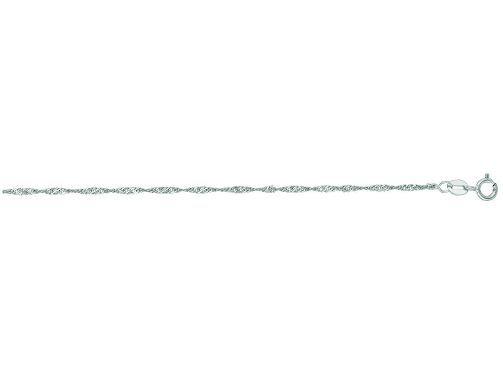 Finejewelers 14 Kt White Gold 18 Inch 1.5mm Classic Singapore Chain W Ith Lobster Clasp