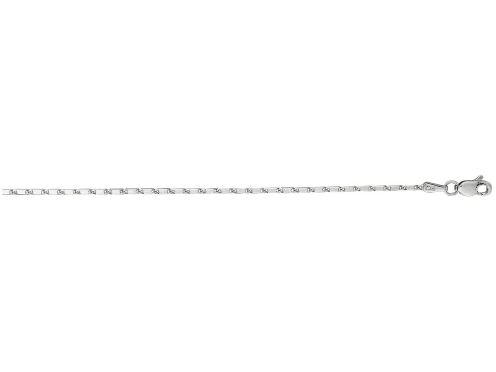 Finejewelers 14 Kt White Gold 18 Inch 1.0mm Bright Cut Lumina Pendant Necklace Chain With Lobster Clasp