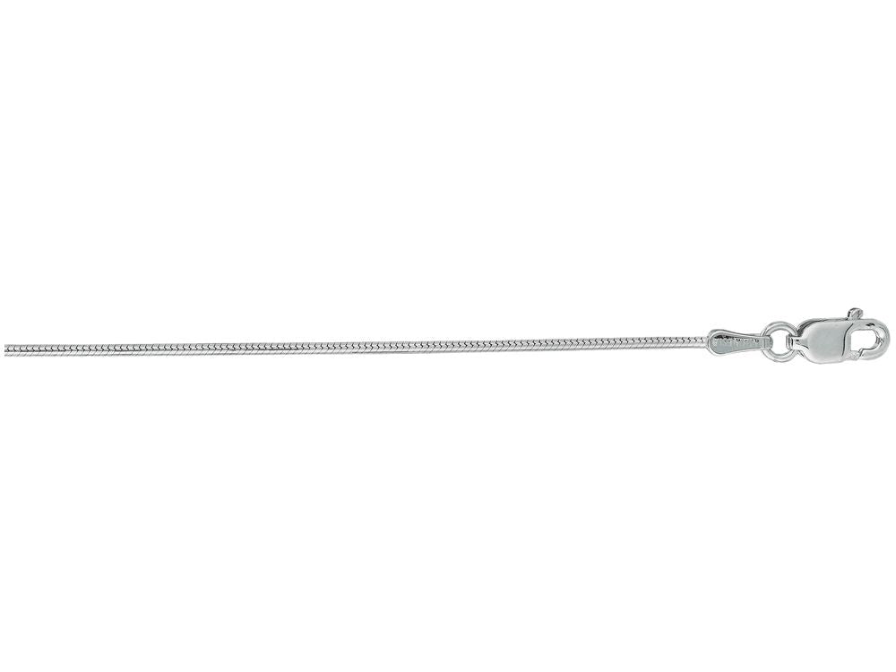 Finejewelers 14 Kt White Gold 18 Inch 0.9mm Bright Cut Round Snake Chain With Lobster Clasp